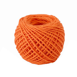 Coral 50M Jute Cord, Round, for Gift Wrapping, Party Decoration, Coral, 2mm, about 54.68 Yards(50m)/Roll