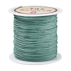 Средний Аквамарин Нейлоновый шнур с китайским узлом, нейлоновый шнур для изготовления украшений, средний аквамарин, 0.6 мм, 40 м / рулон