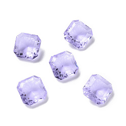 Violet Glass Rhinestone Cabochons, Pointed Back, Square, Violet, 10x10x5.2mm