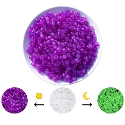 Dark Violet Luminous Acrylic Beads, Glow in the Dark, for DIY Jewelry Accessories, Column, Dark Violet, 8x6mm, Hole: 3.5mm, about 700pcs/bag