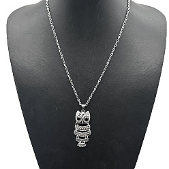 Сова Модные ожерелья Сплав, с реактивной горный хрусталь, сова