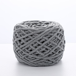 Light Grey Soft Crocheting Polyester Yarn, Thick Knitting Yarn for Scarf, Bag, Cushion Making, Light Grey, 6mm