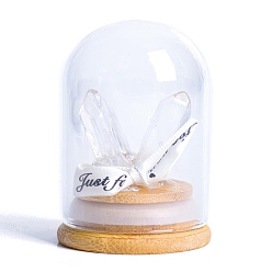 Хрусталь Натуральный кварцевый кристалл натуральный драгоценный камень витрина украшения, со стеклянной крышкой, для домашнего офисного стола, 52x75 мм