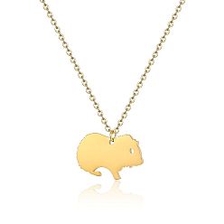 Other Animal Милые мультяшные животные 304 ожерелья с подвесками из нержавеющей стали, с цепочками-кабелями для унисекс, сурок