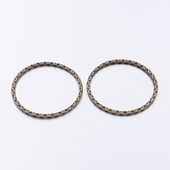 Antique Bronze Tibetan Style Linking Rings, Circle Frames, Lead Free and Cadmium Free, Antique Bronze, 38.5x38.5x2mm