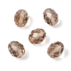 Gris K 9 cuentas de vidrio, imitación de vidrio cuentas de cristal austriaco, oval, facetados, gris, 8x6 mm, agujero: 1.2~1.4 mm