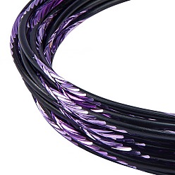 Violet Textured Round Aluminum Craft Wire, for Gem Metal Wrap, Jewelry Craft Making, Violet, 12 Gauge, 2mm, 5m/roll(16.4 Feet/roll)
