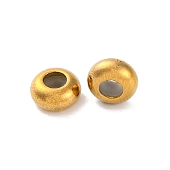 Золотой Ионное покрытие (ip) 202 шарики из нержавеющей стали, с резиной внутри, ползунки, рондель, золотые, 7x3.5 мм, отверстие : 1.5 мм