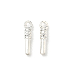 Посеребрённый Латунные подвески, без свинца и без кадмия, 925 серебро покрытием, 16.5x4.5x3.5 мм, отверстие : 2.5 мм