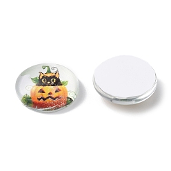 Pumpkin Glass Stickers, Self Adhesive Craft Stickers, Half Round, Pumpkin Pattern, 12x4mm