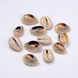 Dark Khaki Natural Cowrie Shell Beads, Oval, Dark Khaki, 20~23x14~20x9~13mm
