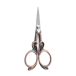 Red Copper Stainless Steel Scissors, Alloy Handle, Embroidery Scissors, Sewing Scissors, Red Copper, 115x48mm