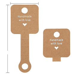 Светло-коричневый Сложенная бумага для демонстрации резинок для волос/браслетов/ожерельев, прямоугольные, загар, 10x4 см