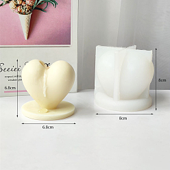 Белый Силиконовые формы для свечей в форме сердца своими руками, для изготовления ароматических свечей 3d, белые, 8x8 см