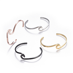 Mixed Color 304 Stainless Steel Cuff Bangles, Mixed Color, 2-1/4 inchx1-3/4 inch(5.65x4.6cm)