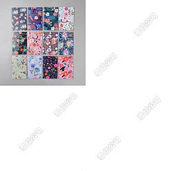 (52) Непрозрачная лаванда 36шт. 12 стильный набор прямоугольных блокнотов, с внутренней страницей, цветочным узором, разноцветные, 125x80x2 мм, 3 шт / стиль