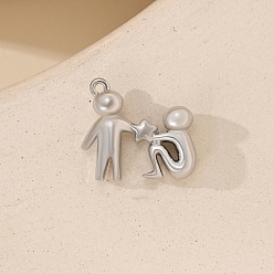 Платина Металлические подвески, человек, платина, 15x16 мм