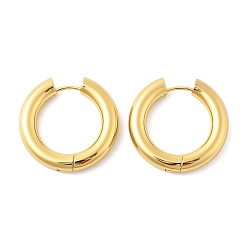 Золотой 202 обруч серьги из нержавеющей стали замке, с 316 хирургическим стержнем из нержавеющей стали, кольцо, золотые, 4 датчик, 27x28x5 мм, штифты : 1 мм