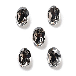 Хрустальная Сатина K 9 кабошоны из стеклянного страза, задние и задние, овальные, кристалл сатин, 8x6x3.5 мм