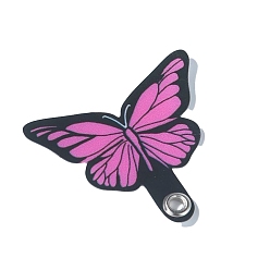 Camellia Butterfly PVC Mobile Phone Lanyard Patch, Phone Strap Connector Replacement Part Tether Tab for Cell Phone Safety, Camellia, 6x3.6cm