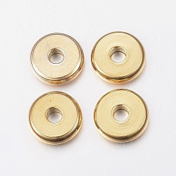 Golden Ion Plating(IP) 304 Stainless Steel Spacer Beads, Donut, Golden, 10x3mm, Hole: 3mm
