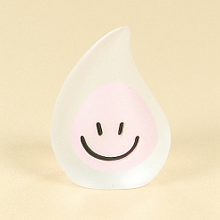 Pink Luminous Resin Small Flame with Smiling Face Display Decoration, Glow in the Dark, Micro Landscape Car Desktop Ornaments, Pink, 25x18x16mm