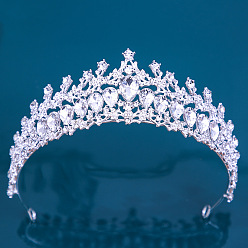 Thick silver white diamond white crystal models European Bridal Crown, Crystal Alloy Hair Accessories for Wedding, Birthday, Party.