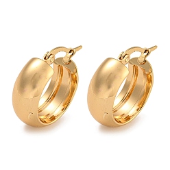 Золотой Ионное покрытие (ip) 202 серьги-кольца из нержавеющей стали, с 304 штифтами из нержавеющей стали для женщин, золотые, 24.5x8 mm.