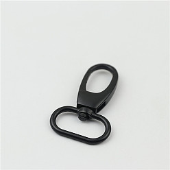 Electrophoresis Black Zinc Alloy Handbag Purse Belt Clasp Clip, Snap Hook Lobster Clasps Buckles, Electrophoresis Black, 53x32x7mm, Hole: 25x12mm