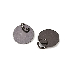 Черный Цвет Металла Латунные чеканные бланки, без никеля , плоско-круглые, металлический черный , 12x0.25 мм, отверстие : 4 мм