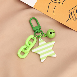 Green Colorful Detachable Chain Cute Enamel Bell Bag Charm Keychain Pendant Gift
