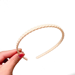 PapayaWhip Resin Braided Thin Hair Bands, Plastic with Teeth Hair Accessories for Women, PapayaWhip, 120mm