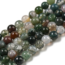 Indian Agate Natural Indian Agate Gemstone Bead Strands, Round, 8mm, Hole: 1mm, about 48pcs/strand, 14.9 inch