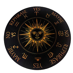 Солнце Деревянная маятниковая доска, биолокация гадальная доска, для колдовства принадлежности для викканского алтаря, плоско-круглые, солнце, 150 мм