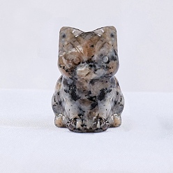 Джаспер Кунжут Натуральная кунжутная яшма, фигурка кошки, украшения для дисплея, украшения из энергетических камней, 20x30 мм
