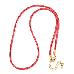 Помидор 2мм круглый нейлоновый миланский шнур для изготовления ожерелья, с латунными выводами и 303 застежками из лобстера из нержавеющей стали, реальный 18 k позолоченный, помидор, 18.50~18.70 дюйм (47~47.5 см)