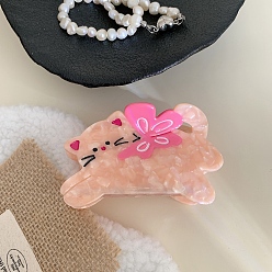 Темный Лосось Заколки для волос с когтями из ацетата целлюлозы (смола), форма кошки, аксессуары для волос для девочек или женщин, темный лосось, 84 мм