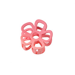Tomato Hollow Flower Shape Gradient Baking Painted Plastic Claw Hair Clips, Hair Accessories for Women Girl, Tomato, 72mm