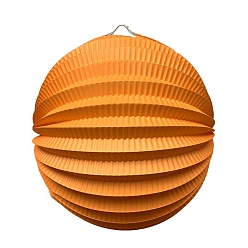 Orange 3D Round Paper Lantern, for Nursery Garden Christmas Halloween Party Decoration, Orange, 240mm