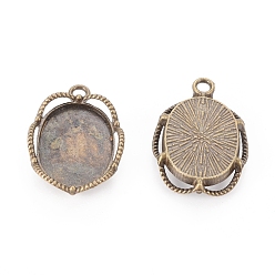 Античная Бронза Сеттинги для кабошонов или кулона, сплав, тибетский стиль , без кадмия, без никеля и без свинца, овальные, античная бронза, лоток : 18x13 мм, 26x17x3 мм, отверстие : 2 мм