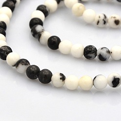 Jaspe Zébré Rondes zébrées naturelle perles jaspe de pierres précieuses brins, 6mm, Trou: 1mm, Environ 61 pcs/chapelet, 15.7 pouce