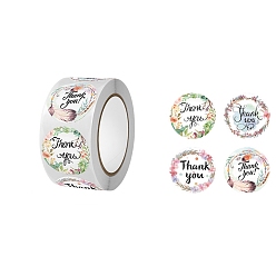 Colorful Thank You Stickers, Self-Adhesive Kraft Paper Gift Tag Stickers, Adhesive Labels, for Presents, Packing Bags, Colorful, 38mm, 500pcs/roll