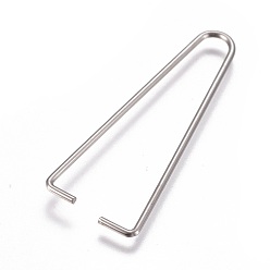 Stainless Steel Color 304 Stainless Steel Ice Pick Pinch Bails, Clips for Beads, Stainless Steel Color, 42x17x1.2mm, Pin: 1.2mm