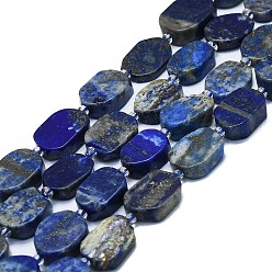 Lapis Lazuli Natural Lapis Lazuli Beads Strands, Rectangle, 15~17x10~13x5~7mm, Hole: 1mm, about 22pcs/strand, 15.94 inch(40.5cm)