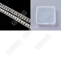 Crystal Double Rows Alloy Rhinestone Cup Chain, with ABS Imitation Pearl Beads, Crystal, 914x11.5x6mm, 1 Yard/box