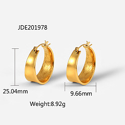 JDE201978 18K Gold Plated Stainless Steel Hoop Earrings - Minimalist, Sleek, Chic.