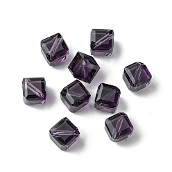Indigo Glass Imitation Austrian Crystal Beads, Faceted, Square, Indigo, 7x7x7mm, Hole: 0.9mm