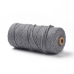 Gray Cotton String Threads for Crafts Knitting Making, Gray, 3mm, about 109.36 Yards(100m)/Roll
