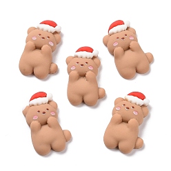 Медведь Кабошоны из непрозрачной смолы с рождественской тематикой, для изготовления ювелирных изделий DIY, Медведь Pattern, 27.5x18x7 мм