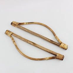 Light Khaki Bamboo Bag Handle, D-shaped, Bag Replacement Accessories, Light Khaki, 8x27cm, Inner Diameter: 21cm